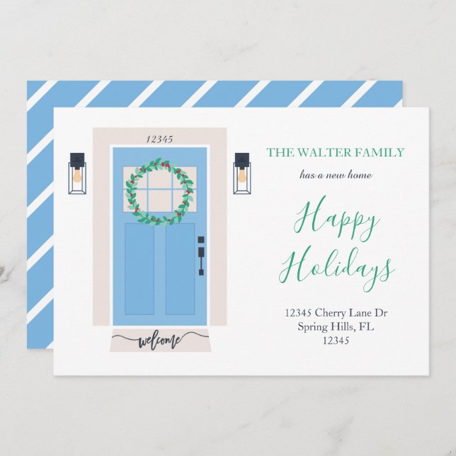 Anúncio Anunciamento de Movimentação da Porta Frontal Azul (Frente/Verso)