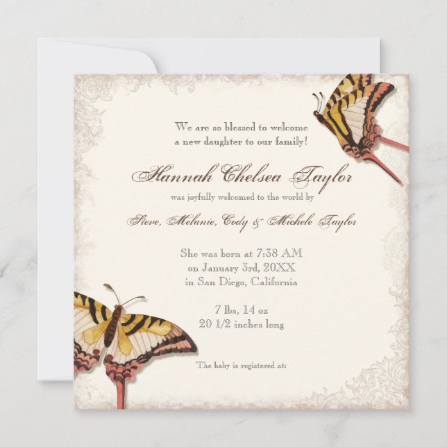 Anúncio Anunciante de Nascimento de Rosa Vitoriana Antiqua (Frente)