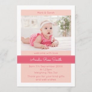 Anúncio Anúncio/cartões de agradecimentos da nova menina