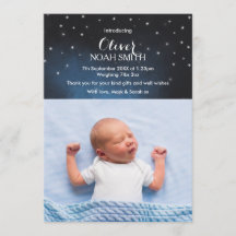 Anúncio/cartões de agradecimentos do bebê
