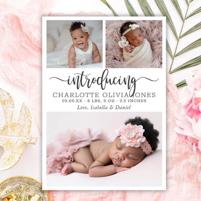 Anúncio Apresentando Colagem de Fotos da Menina Bebê Scrip (Criador carregado)