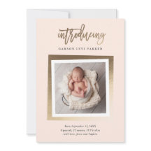 Apresentando o moderno e Dourado Script Baby Photo