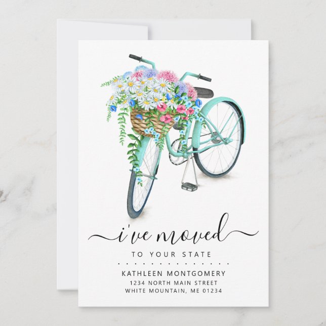 Anúncio Aqua Bicycle Daisy Floral Basket Moving (Frente)