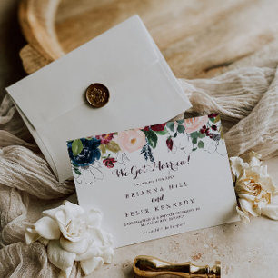 Anúncio Aquarela Casamento Ilustrado com Caligrafia de Out