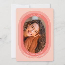 Anúncio Arched Photo Graduation Announcement Card