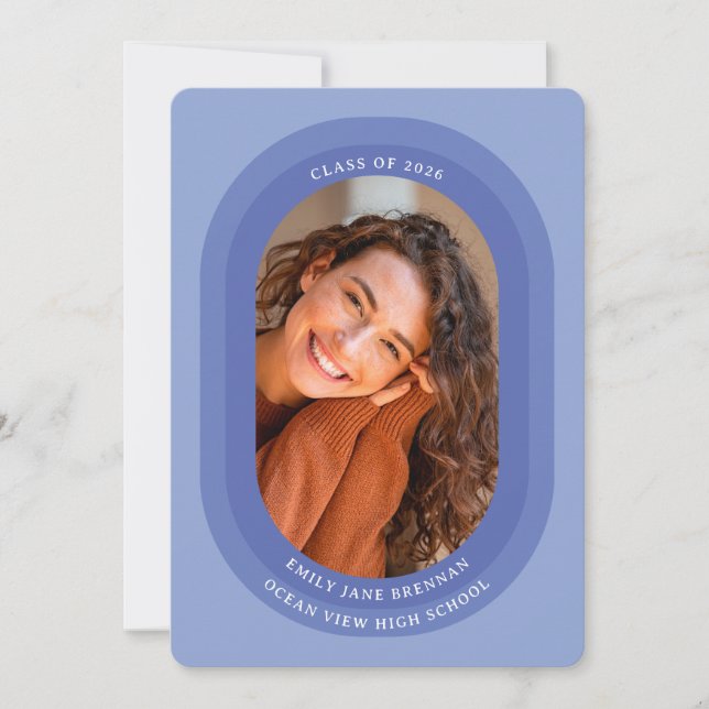 Anúncio Arched Photo Graduation Announcement Card (Frente)