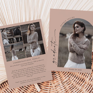 Anúncio Arco Boho Moderno Salmão Foto de Graduada Formatur