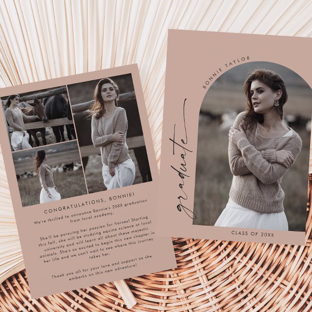 Anúncio Arco Boho Moderno Salmão Foto de Graduada Formatur (Criador carregado)