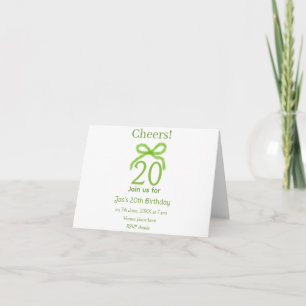 Anúncio arco de aniversário de 20 anos verde aquarela nome