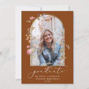 Anúncio Arco de Flores Silvestres Terracota Foto Graduação