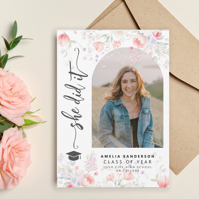 Anúncio Arco de foto de flores silvestres boho formatura  (Criador carregado)