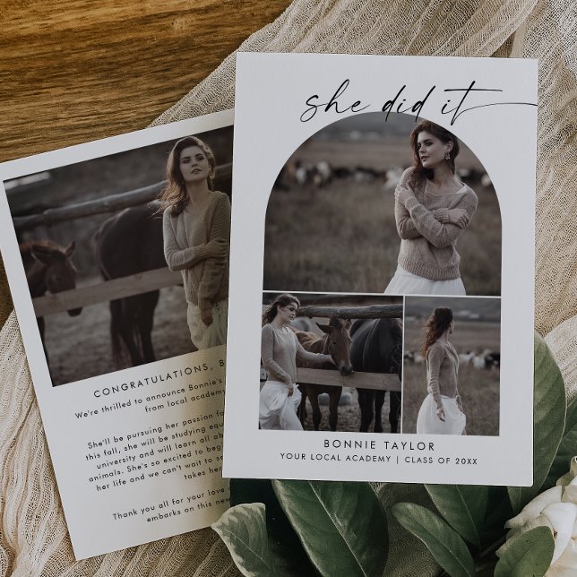 Anúncio Arco Moderno Ela Fez Isso Graduação De Colagem Fot (Criador carregado)