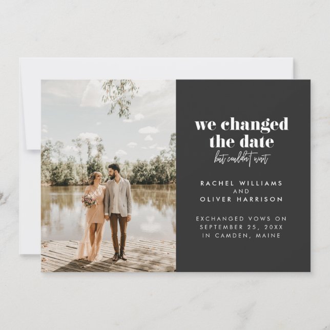 Anúncio Ardósia Mudamos a Data Mas Não Pudemos Esperar (Frente)