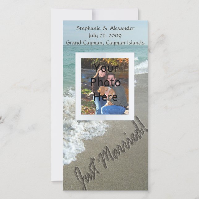 Anúncio Areia Escrevendo na praia, Recem casados (Frente)