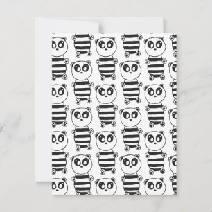 Anúncio Arte de Panda Preto e Branco Divertida
