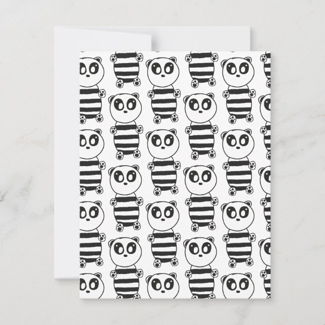 Anúncio Arte de Panda Preto e Branco Divertida (Frente)