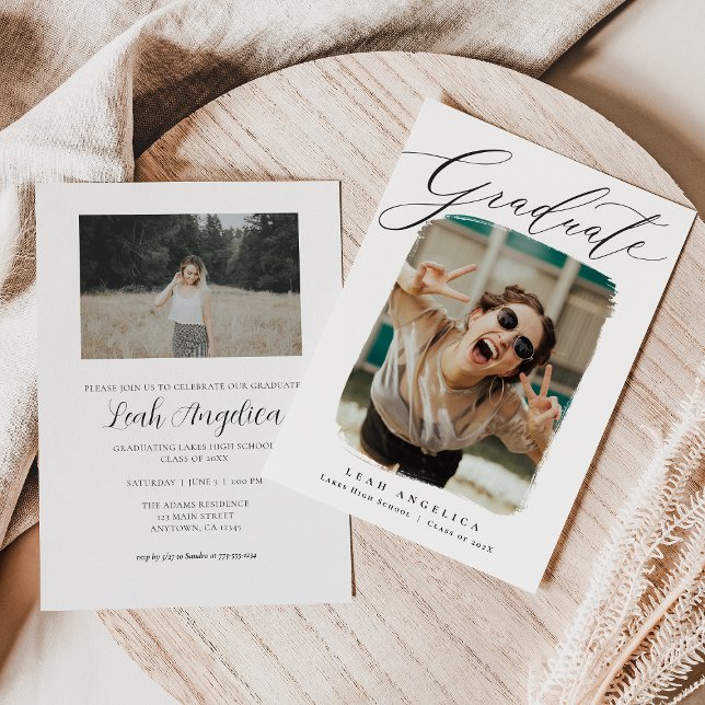 Anúncio Artistic Framed Photo Graduation Invitation (Criador carregado)