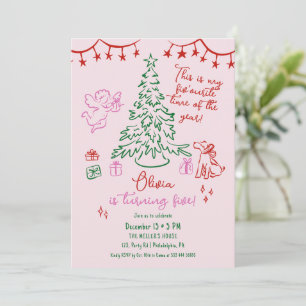 Anúncio Árvore caprichosa de Natal para aniversário de 5 a