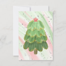 Anúncio Árvore de Natal Moderna do vazio Vermelho Verde