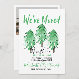 Anúncio Árvore De Pinos De Aquarela Nova Casa Para Feriado