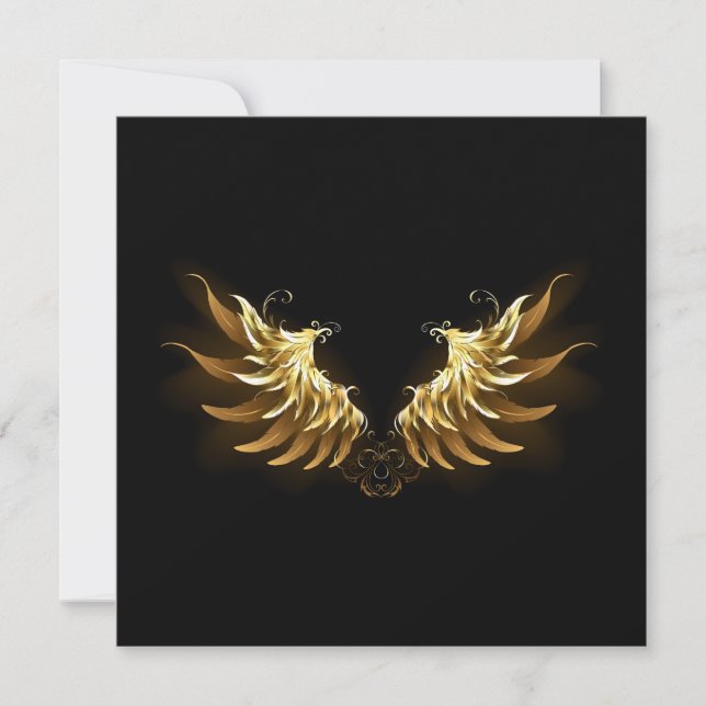 Anúncio Asas de Anjo Douradas em fundo Preto (Frente)