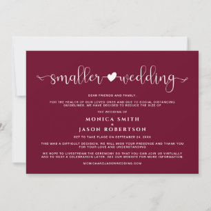 Anúncio Atualização de Casamento Burgundy Reduzido Menor