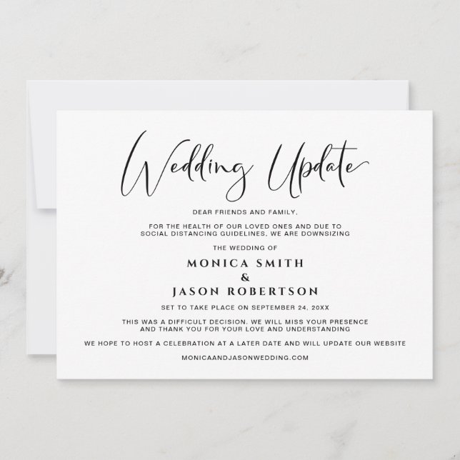 Anúncio Atualização de casamento menor - Mudança de planos (Frente)