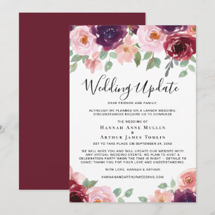 Anúncio Atualização de Casamento Pequeno Floral Aquarela