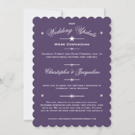 Anúncio Atualização de Casamento Reduzido Elegante Pó Roxo