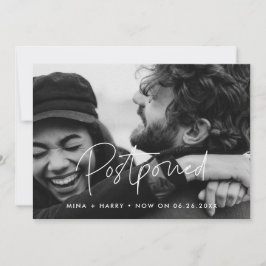 Anúncio Atualização de foto de casamento adiado minimalist