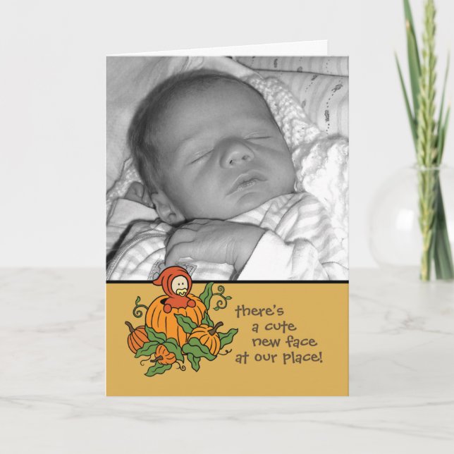 Anúncio Autum Baby Birth Announcement (Boy or Girl) (Frente)