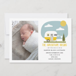 Anúncio Aventura Começa O Nascimento Amarelo Do Bebê Do Ca