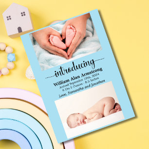 Anúncio Azul Bebê Tamanho e Peso Foto Nascimento