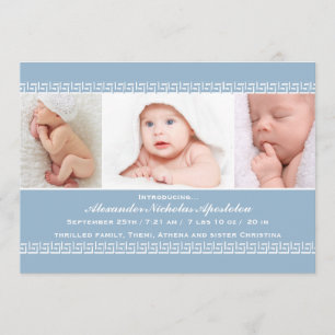 Anúncio azul chave grego do nascimento da foto