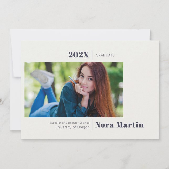 Anúncio Azul da Marinha para Graduação de Fotos Si (Frente)