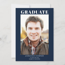 Anúncio Azul de Graduação de Fotos Simples
