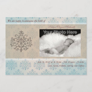 Anúncio azul do nascimento do bebé da árvore