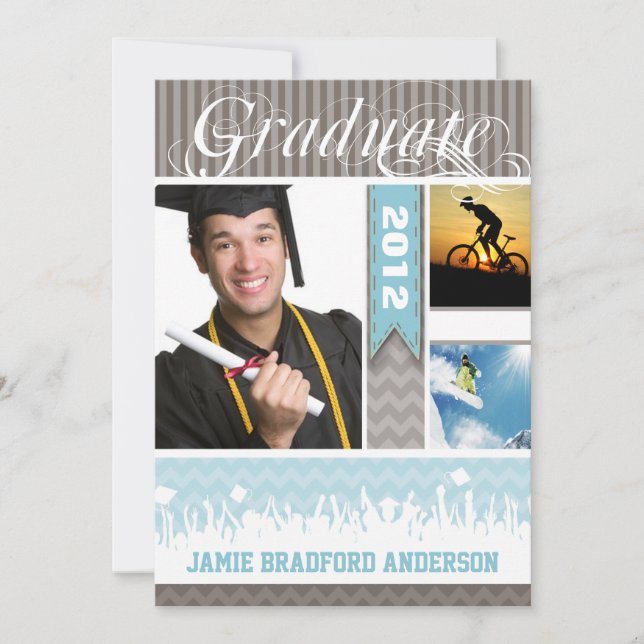 Anúncio Azul e Cinza Zag Mais velho 3 Imagens Classe de (Frente)