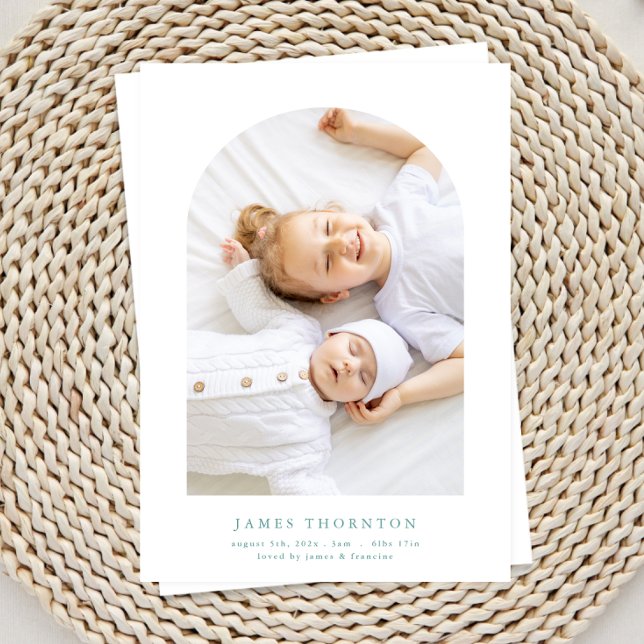 Anúncio azul verde personalizado duas fotos bebê (Criador carregado)