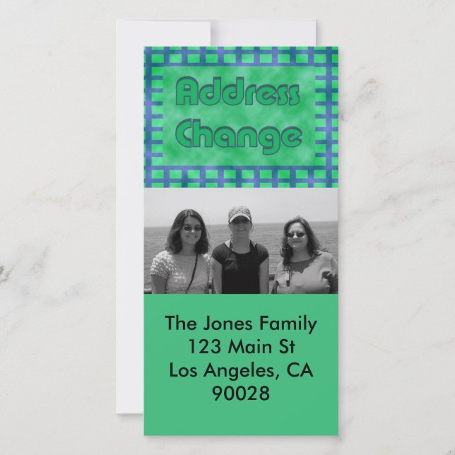 Anúncio azul verde que mudamos (Frente)