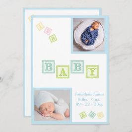 Anúncio Baby Boy ABC Bloqueia Fotos Azuis Recentes Bebê