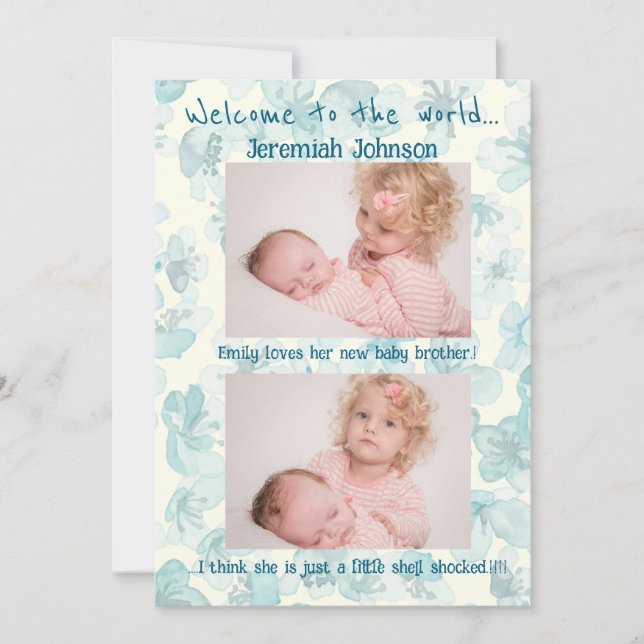 Anúncio Baby Boy com a nova chegada sibilante (Frente)