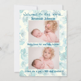 Anúncio Baby Boy com a nova chegada sibilante