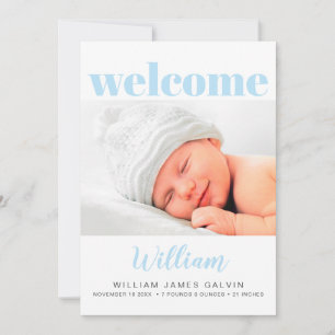 Anúncio Baby Boy Simple Modern Multi Photo Blue Birt