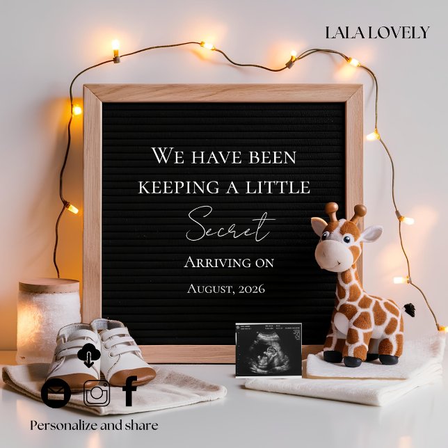 Anúncio  Baby Giraffe Neutral  pregnancy announcement card (Criador carregado)