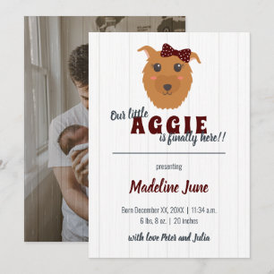 Anúncio Baby Girl Aggie Dog Maroon Baby