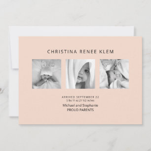 Anúncio Baby Girl B/W Foto Colagem Moderna Nascimento do P