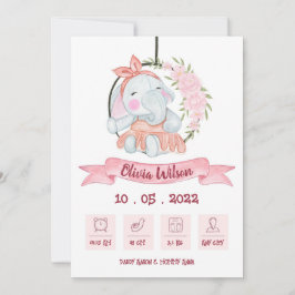 Anúncio Baby Girl Birth Annoucement