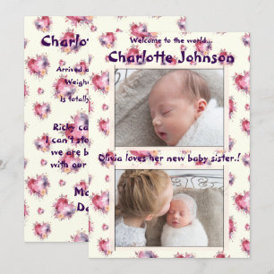 Anúncio Baby Girl com a nova chegada sibilante