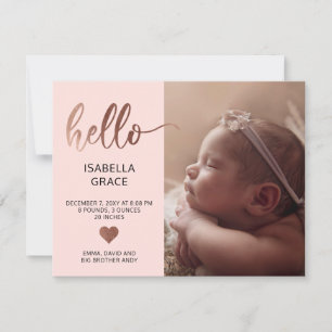 Anúncio Baby Photo Hello Script Heart Obrigado Birth 